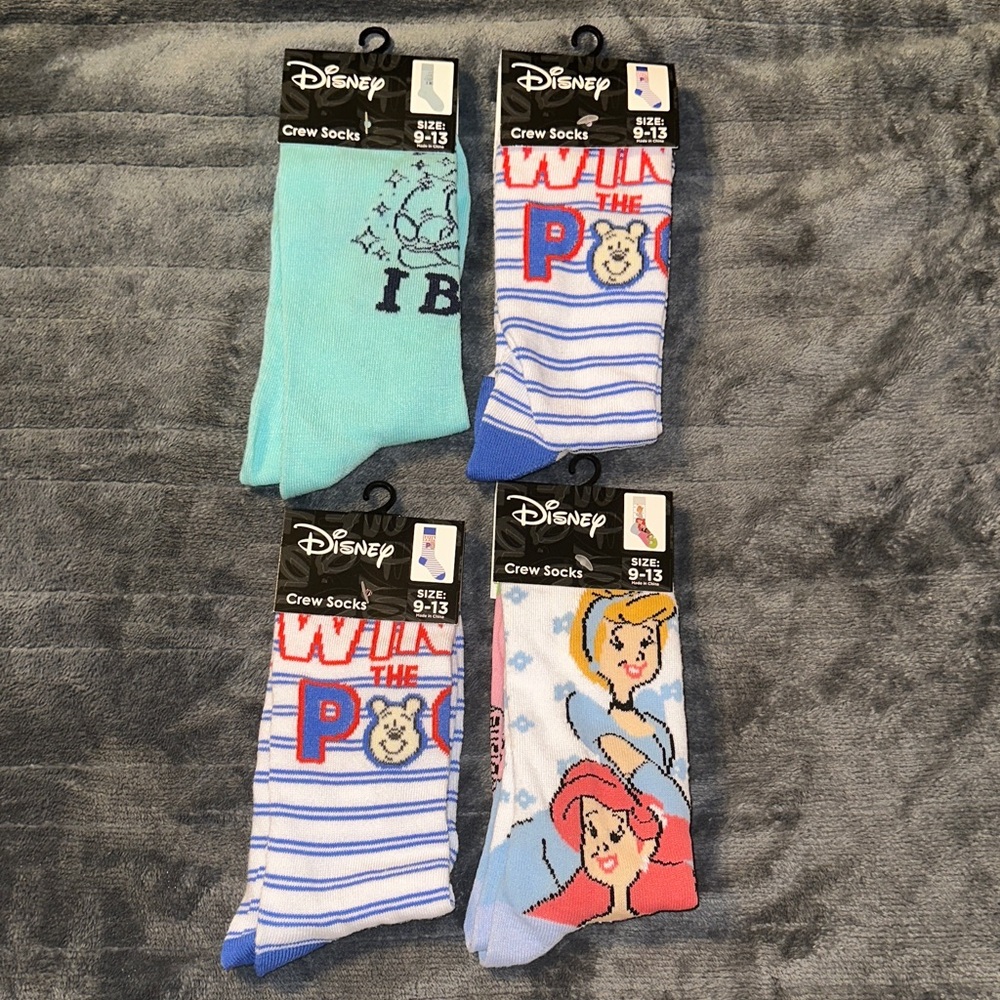 NWT Disney Crew Socks (4 Pair)